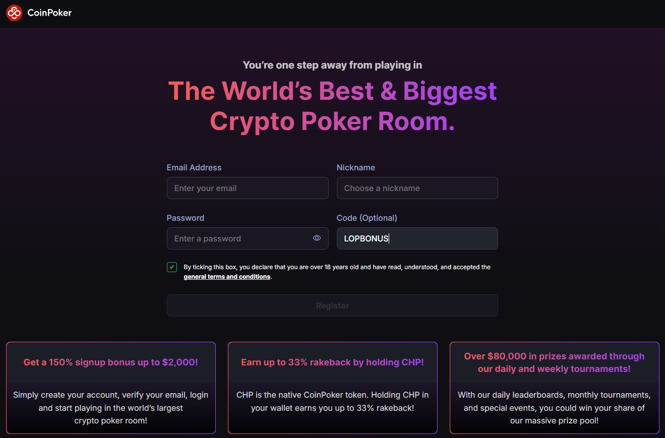 CoinPoker Review 2025-$2000 & 33% Rakeback Use LOPBONUS Code